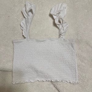 White smocked crop top